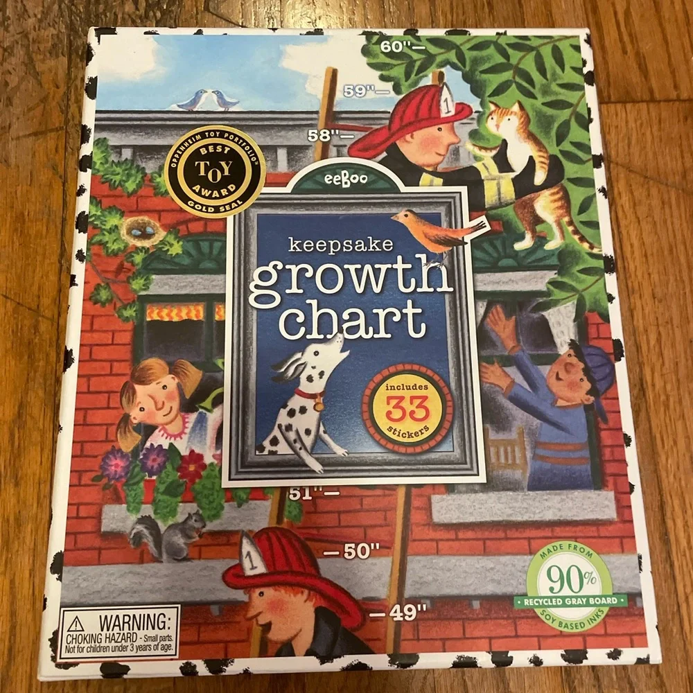 eeBoo Keepsake Growth Chart with Stickers - Picture 1 of 11